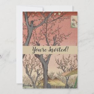 Invitation Jardin de prune fleuri d'arbre japonais