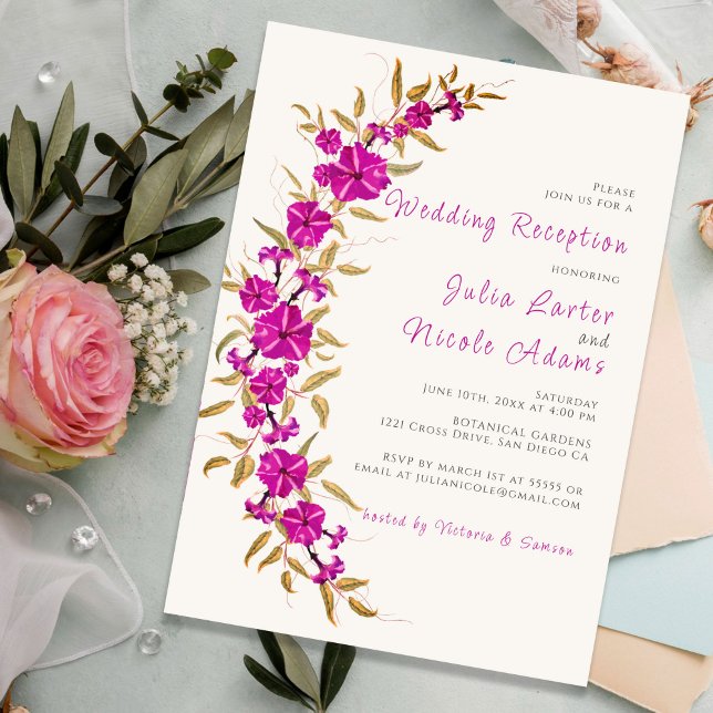 Invitation Jardin de réception de mariage Fleur de Trompette  (Créateur téléchargé)