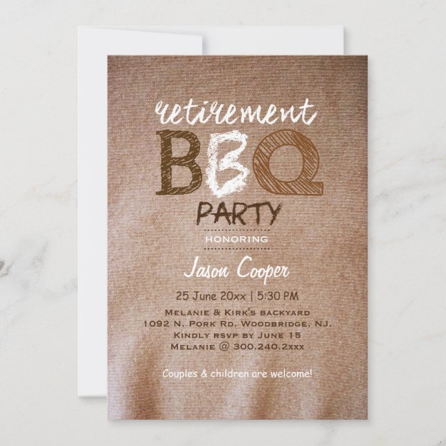 Invitation Jardin de retraite BBQ Party (Devant)