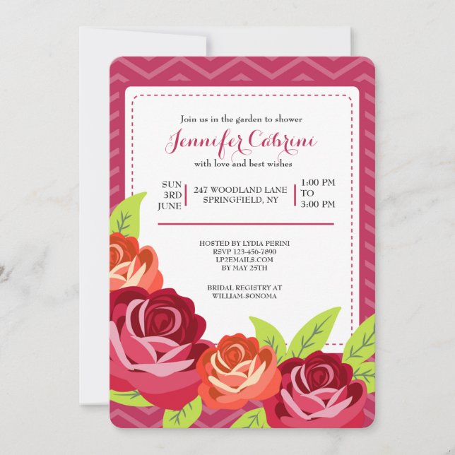 Invitation Jardin de Roses (Devant)