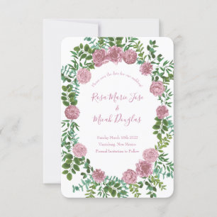 Invitation Jardin de roses roses mariage de printemps