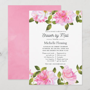 Invitation Jardin de roses roses sous forme de douche par la