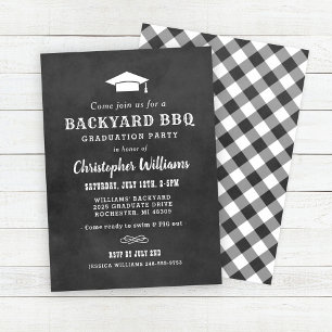 Invitation Jardin de tableau noir rustique barbecue