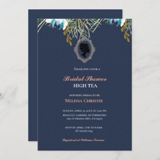 Invitation jardin de thé à l'anglaise, jolis pastels doux