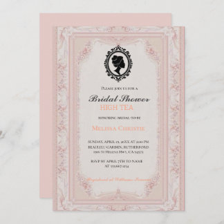 Invitation jardin de thé à l'anglaise, jolis pastels doux