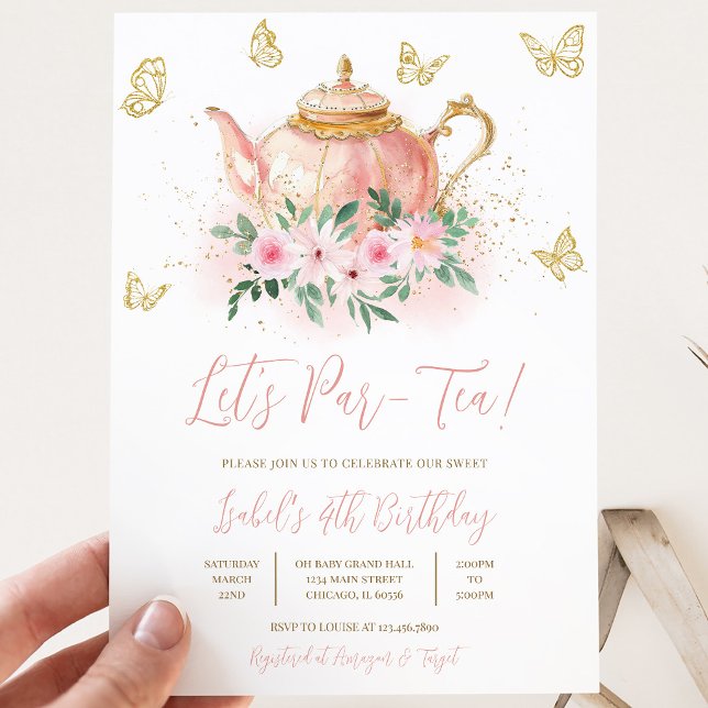 Invitation Jardin de thé Par-tea Fête d'anniversaire (Créateur téléchargé)
