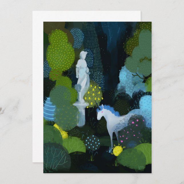 Invitation Jardin de Unicorn (Devant / Derrière)