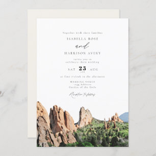 Invitation JARDIN DES DIEUX Aquarelle Skyline Mariage