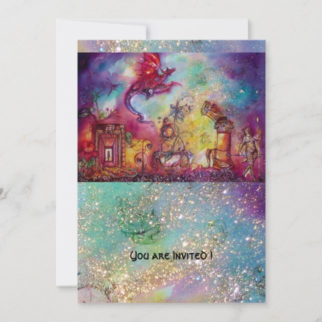 INVITATION JARDIN DES OMBRES PERDUES - DRAGON ROUGE VOL (Devant)