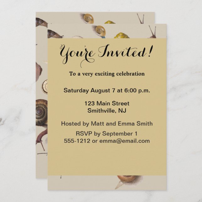 Invitation Jardin d'escargots Animaux de compagnie Gastropod  (Devant / Derrière)