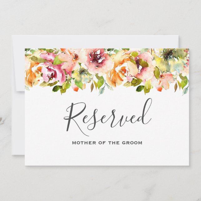 Invitation Jardin d'été aquarelle floral mariage (Devant)