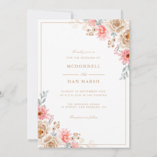 Invitation Jardin d'été Aquarelle Mariage floral