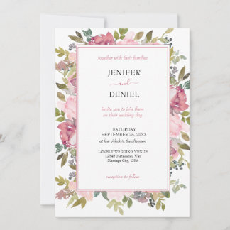 Invitation Jardin d'été Aquarelle Mariage floral