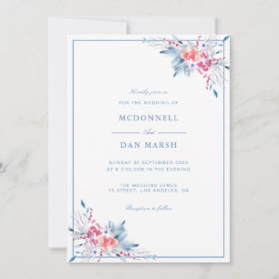 Invitation Jardin d'été Aquarelle Mariage floral