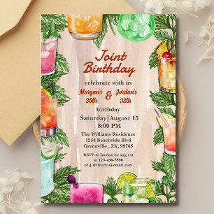 Invitation Jardin d'été Cocktail Party Anniversaire conjoint