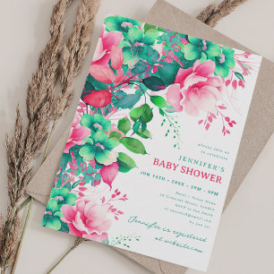 Invitation Jardin d'été de printemps Fête de Baby shower Flor