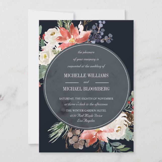Invitation Jardin d'hiver | Mariage floral (Devant)