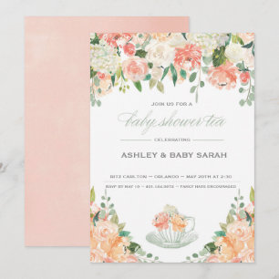 Invitation Jardin d'invitation de baby shower de thé floral