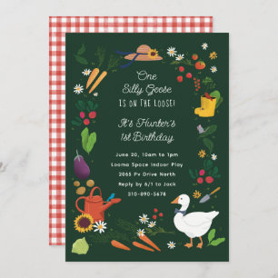 Invitation Jardin d'une oie sotte Thème Vert Anniversaire