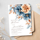 Invitation Jardin Elégant Dusty Blue Terracotta Mariage<br><div class="desc">Créez une suite mariage aussi unique que votre histoire d'amour avec ce Faire-part de mariage élégant en bleu et en terre cuite Garden Elegant Dusty Blue. Doté d'une palette étonnante de bleu poussiéreux et de terracotta chaleureuse, ce design allie élégance chic et ambiance moderne et branchée. Vous n’avez pas à...</div>