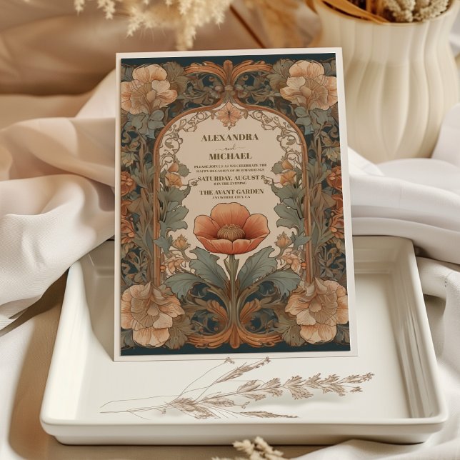 Invitation Jardin enchanté Art nouveau Mariage (Créateur téléchargé)