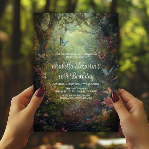 Invitation Jardin Enchanté de Papillons Fantaisistes pour Tou