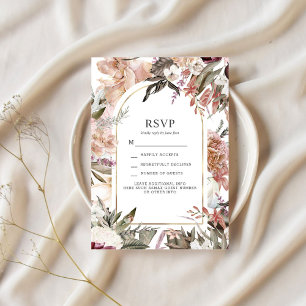 Invitation Jardin enchanté élégant Floral Boho RSVP