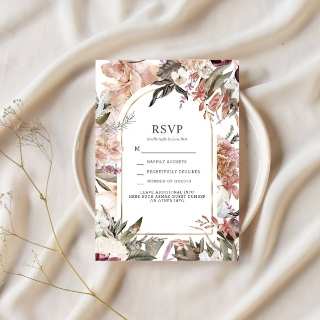 Invitation Jardin enchanté élégant Floral Boho RSVP (Créateur téléchargé)