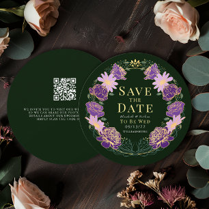 Invitation Jardin enchanté Mariage de couronne QR Enregistrer
