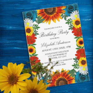 Invitation Jardin été Floral Anniversaire