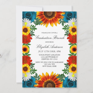 Invitation Jardin Été Floral Graduation Brunch