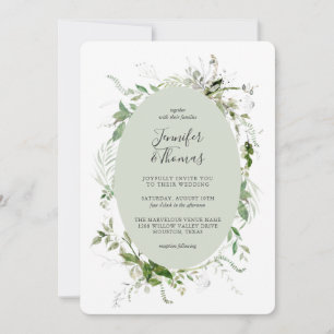 Invitation Jardin Ethereal Vert Mariage botanique
