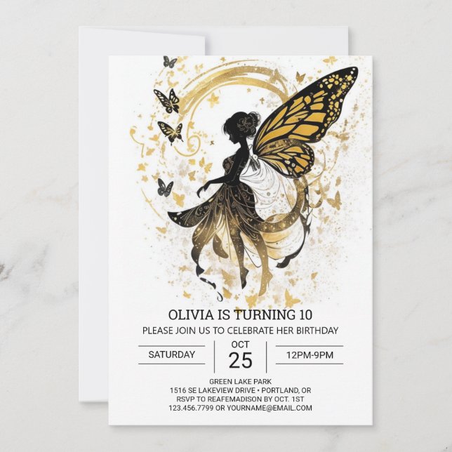 Invitation Jardin Fairy Enchantant Anniversaire (Devant)