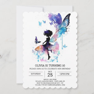 Invitation Jardin Fairy Personnalisé Anniversaire