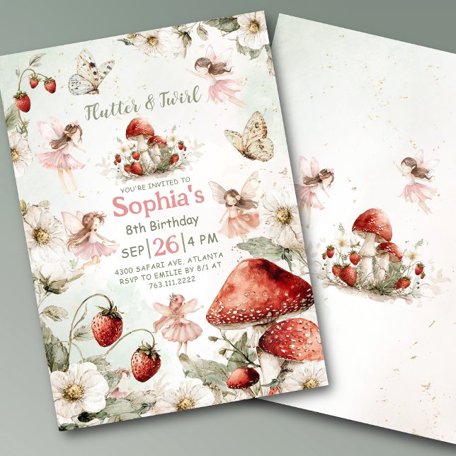 Invitation jardin fantaisiste papilloner et tournoyer fée ann (Créateur téléchargé)