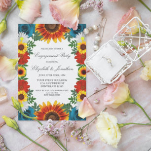 Invitation Jardin Fête d'engagement Floral d'été
