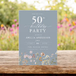 Invitation Jardin Fleur sauvage bleu Dusty Floral 50e anniver<br><div class="desc">Célébrez dans le style avec une calligraphie fleurie de jardin 50e anniversaire invitation, parfait pour un évènement marquant. Avec ses motifs floraux vibrants et son élégante calligraphie, cette invitation donne un ton fantaisiste mais sophistiqué à votre célébration. Le thème du jardin luxuriant mêle beauté naturelle et typographie gracieuse, créant un...</div>