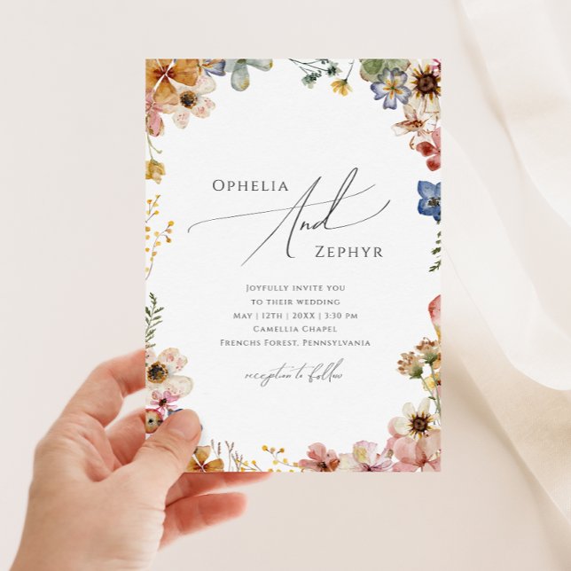 Invitation Jardin Fleur sauvage coloré | MARIAGE DÉCONTRACTÉ (Créateur téléchargé)