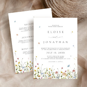 Invitation Jardin Fleur sauvage de printemps Floral minimalis