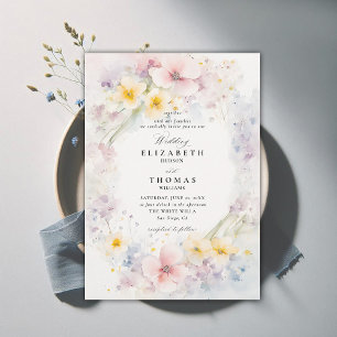 Invitation Jardin fleur sauvage délicieuse Mariage moderne él