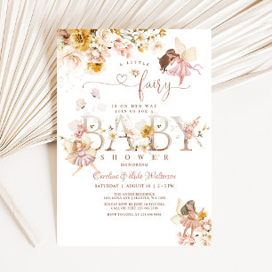 Invitation Jardin Fleur sauvage magique Fée Baby shower Flora