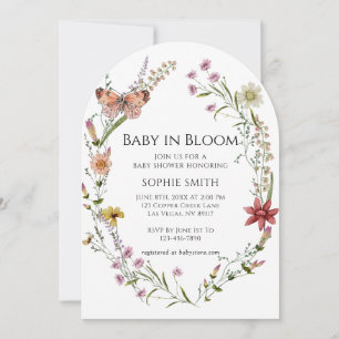 Invitation Jardin fleur sauvage Un Baby shower En Fleur