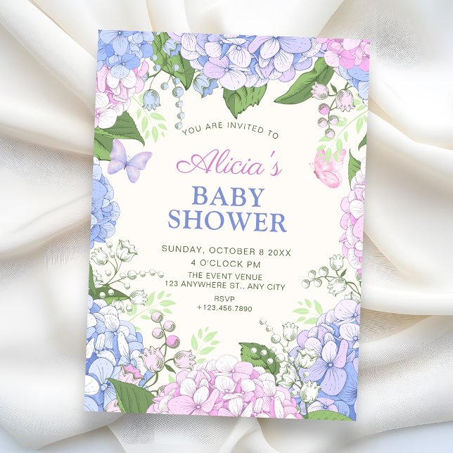 Invitation Jardin fleuri bébé shower (Créateur téléchargé)