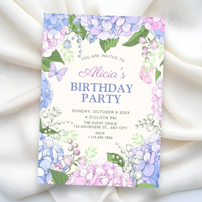 Invitation Jardin fleuri d'anniversaire (Créateur téléchargé)