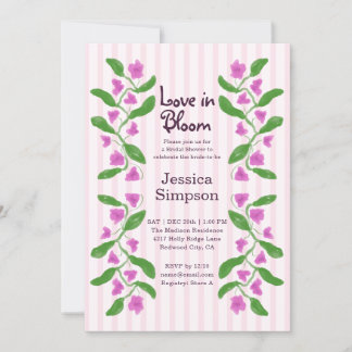 Invitation Jardin Fleurissant Rose Floral Baby Shower de Mari