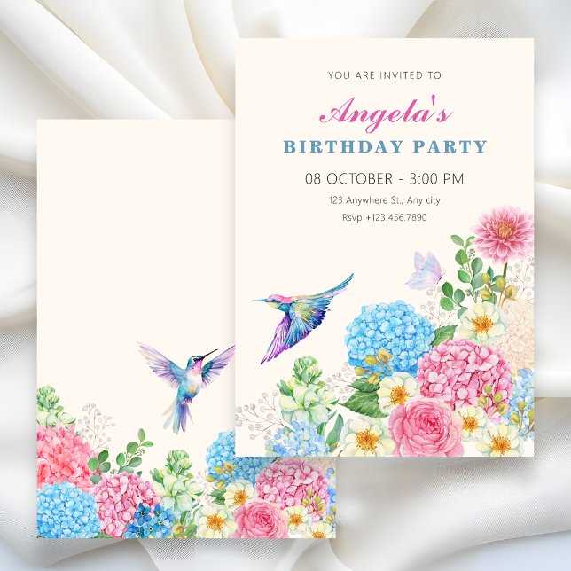 Invitation jardin floral anniversaire  (Créateur téléchargé)