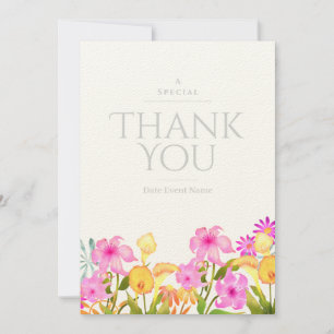 Invitation Jardin Floral Blanc Merci