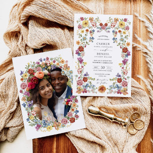 Invitation Jardin Floral Boho coloré Mariage photo