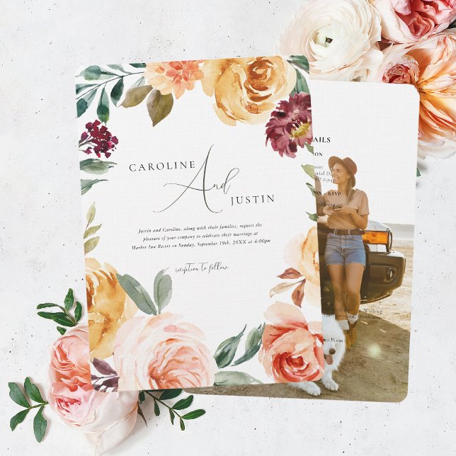 Invitation Jardin Floral Boho | Mariage Décontracté photo (Créateur téléchargé)