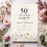 Invitation Jardin Floral Calligraphie 50e anniversaire<br><div class="desc">Célébrez dans le style avec une calligraphie fleurie de jardin 50e anniversaire invitation, parfait pour un évènement marquant. Avec ses motifs floraux vibrants et son élégante calligraphie, cette invitation donne un ton fantaisiste mais sophistiqué à votre célébration. Le thème du jardin luxuriant mêle beauté naturelle et typographie gracieuse, créant un...</div>